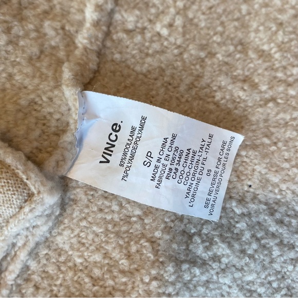 vince drape front cardigan wool blend in cream - Picture 9 of 9